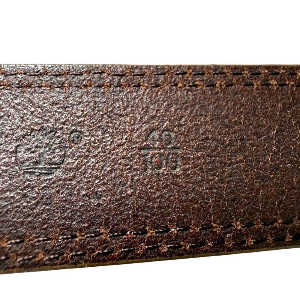 Timberland Genuine Leather Mens Belt With Metal Buckle In Brown Size 42/105 - Picture 3 of 10